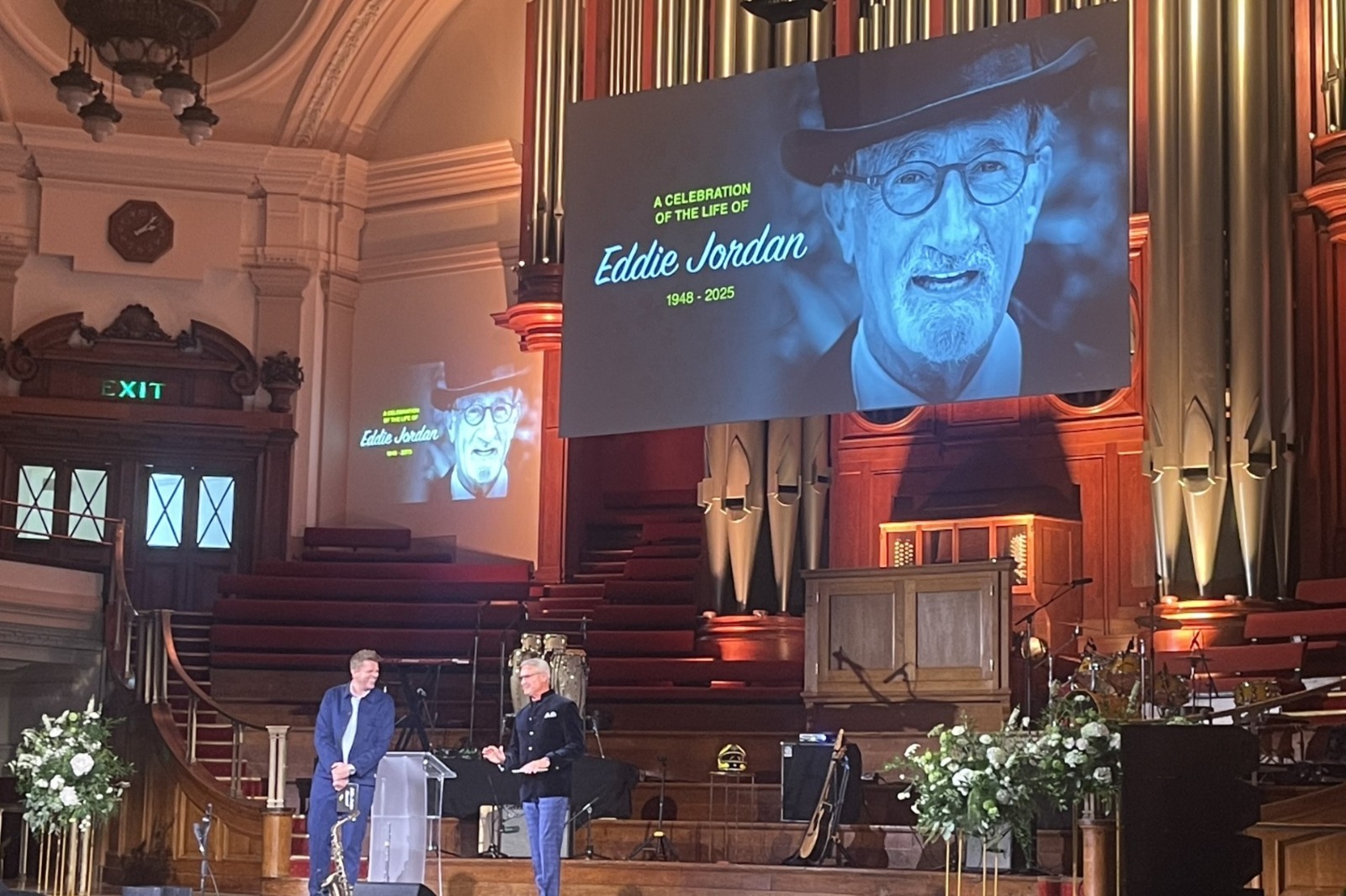 Jake Humphrey and David Coulthard led the memorial for Eddie Jordan