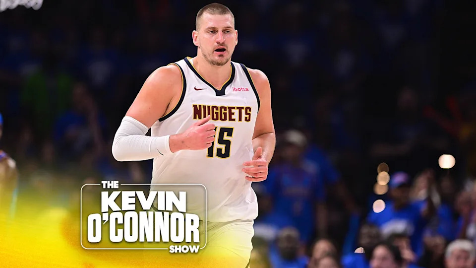 Nikola Jokic #15 of the Denver Nuggets runs down the floor during the first half of game seven of the Western Conference semifinals against the Oklahoma City Thunder at Paycom Center on May 18, 2025 in Oklahoma City, Oklahoma. (Photo by Joshua Gateley/Getty Images)