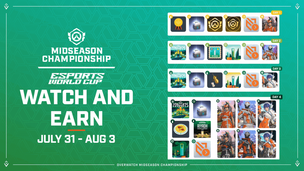 OWCS Midseason Championship 2025 drops list graphic