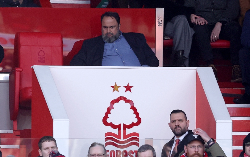 Forest owner Evangelos Marinakis watching his club play Liverpool