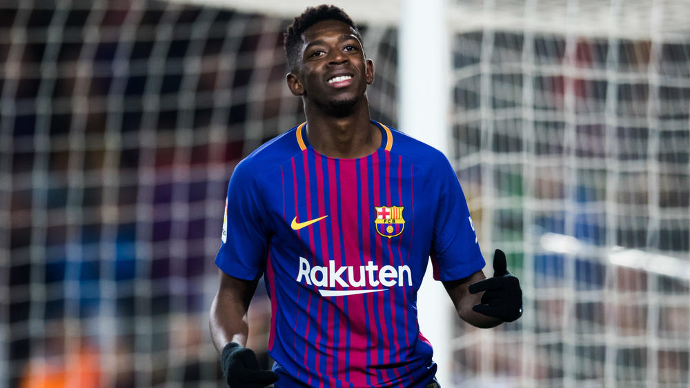 Dembele in action for Barcelona