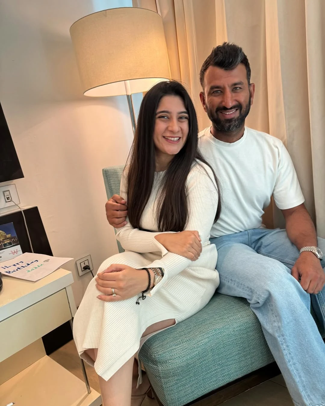 Puja Pabari and Cheteshwar Pujara