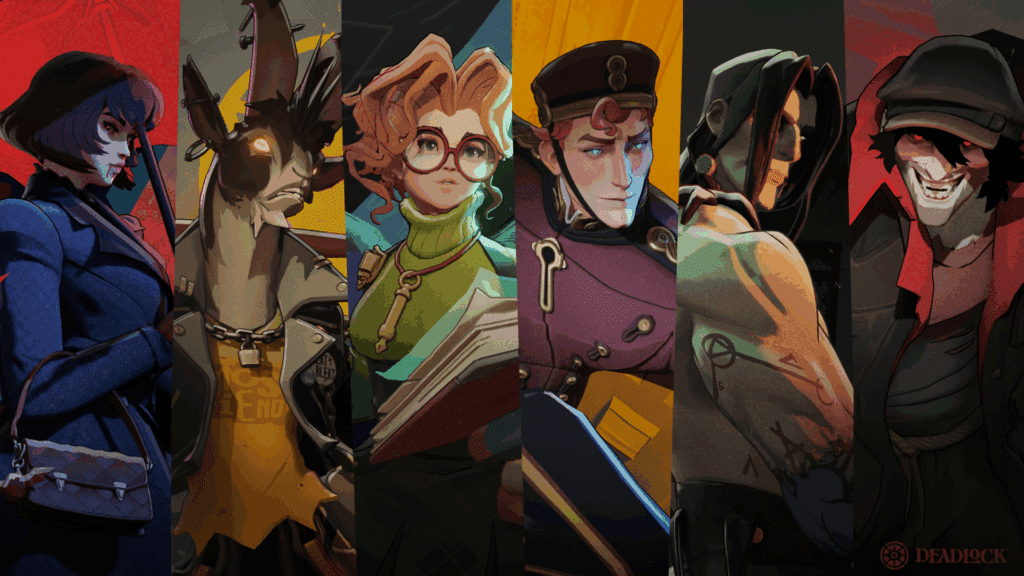 Deadlock characters Mina, Billy, Paige, The Doorman, Victor, and Drifter
