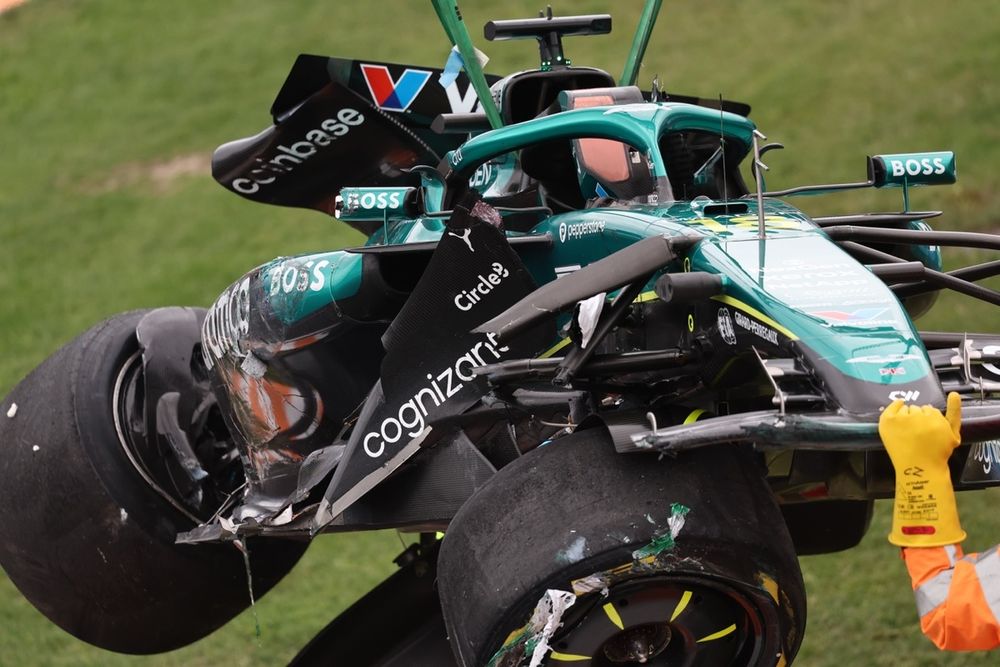 Lance Stroll was unhurt in a huge crash in FP2