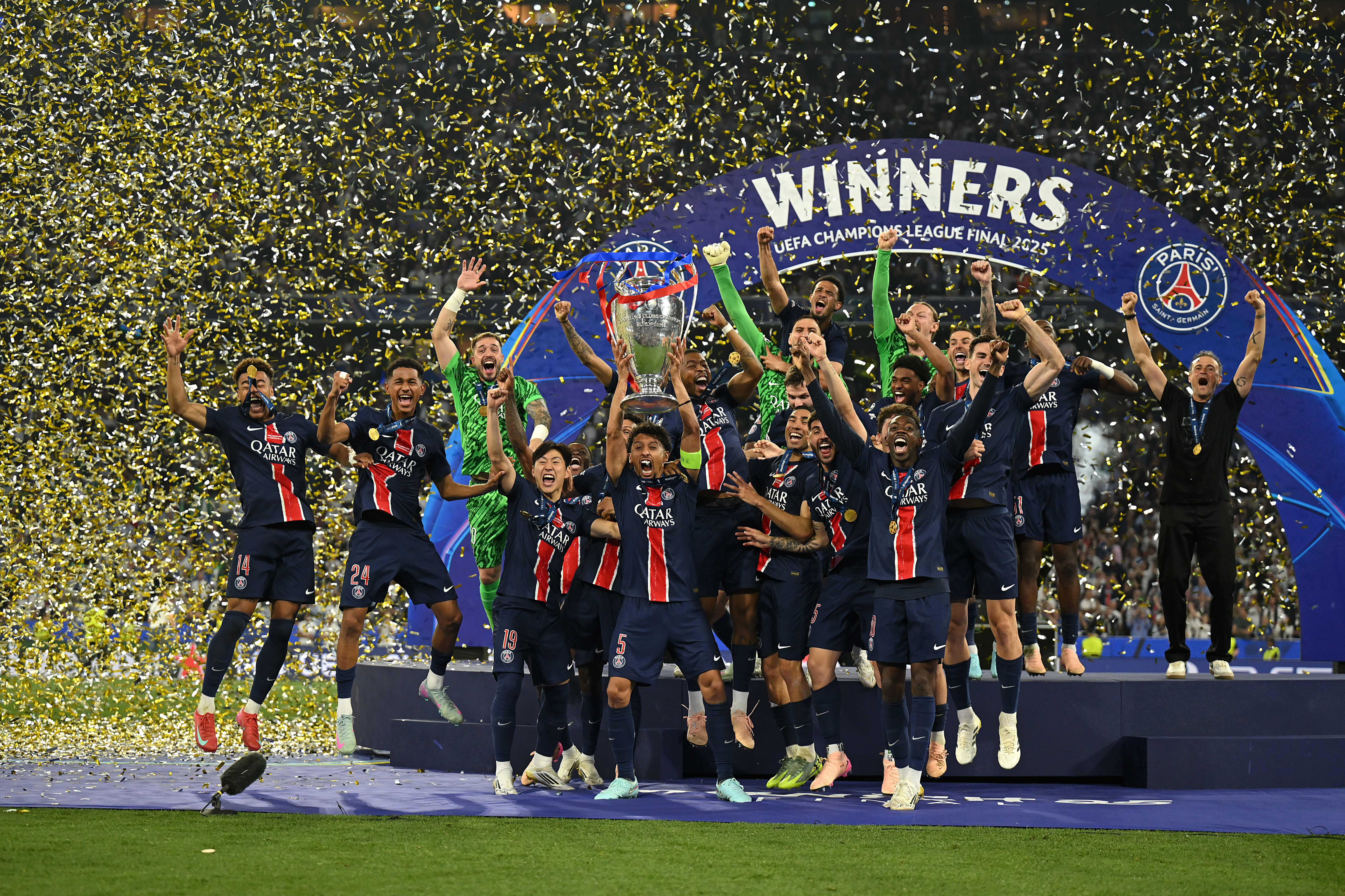 PSG celebrate their 2025 Champions League triumph