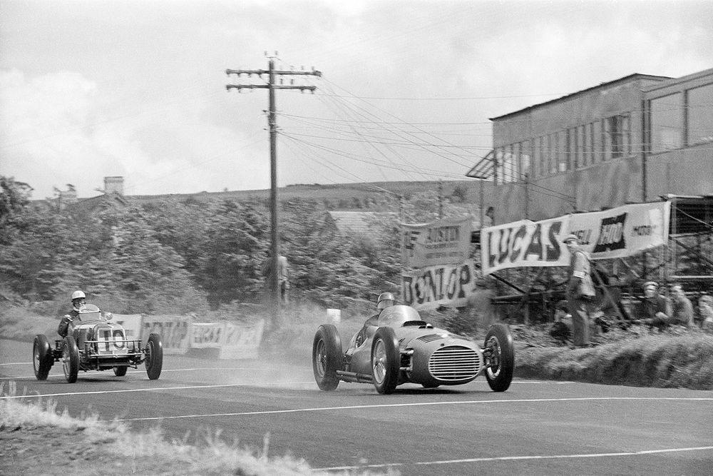 Juan Manuel Fangio (leading) contested Ulster Trophy for BRM the day before racing the new Maserati A6GCM at Monza
