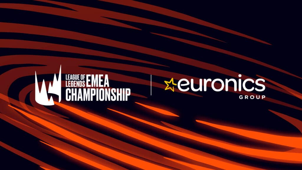 Image of LEC and Euronics Group logos on a black and orange background