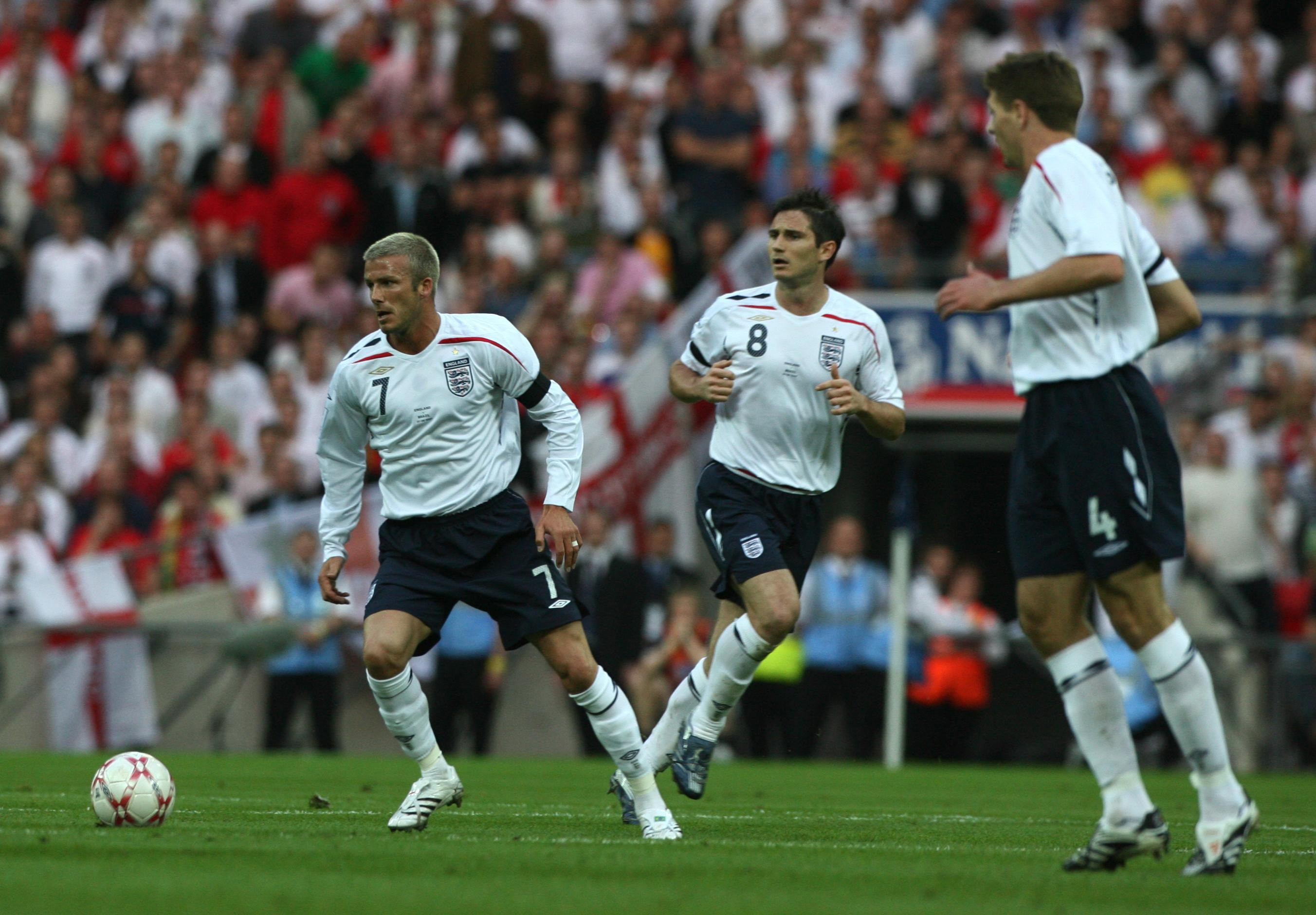 England's 'Golden Generation' - David Beckham, left, Frank Lampard, centre, and Gerrard Brazil &ndash; Wembley Stadium