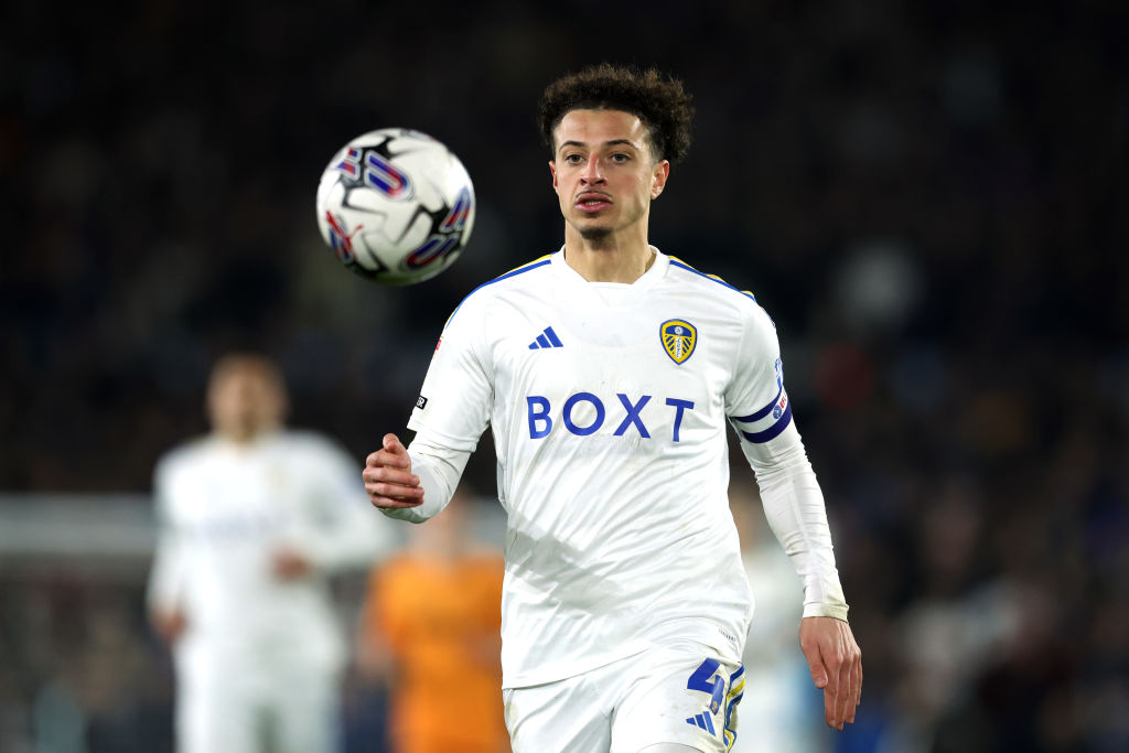Ethan Ampadu of Leeds United looks on during the Sky Bet Championship match between Leeds United and Hull City at Elland Road on April 01, 2024 in Leeds, England. (Photo by Ed Sykes/Getty Images) (Photo by Ed Sykes/Getty Images)