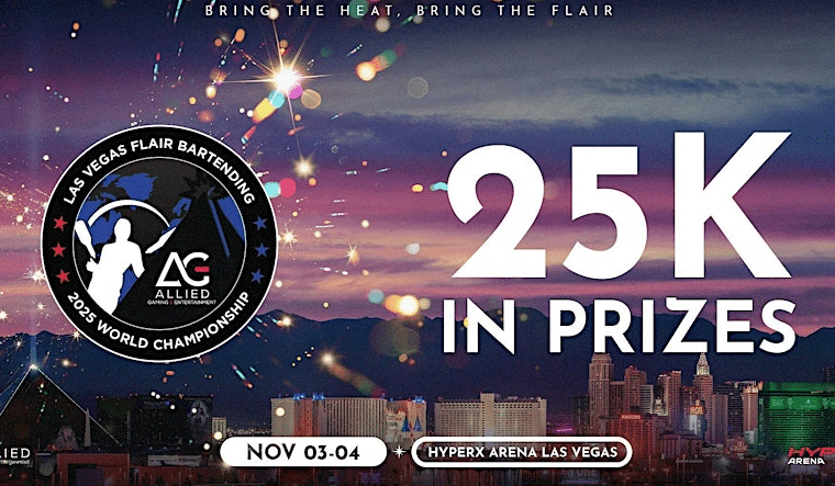 World Bar Flair Championship 2025 announcement graphic for HyperX Arena with $25,000 prize pool graphic 