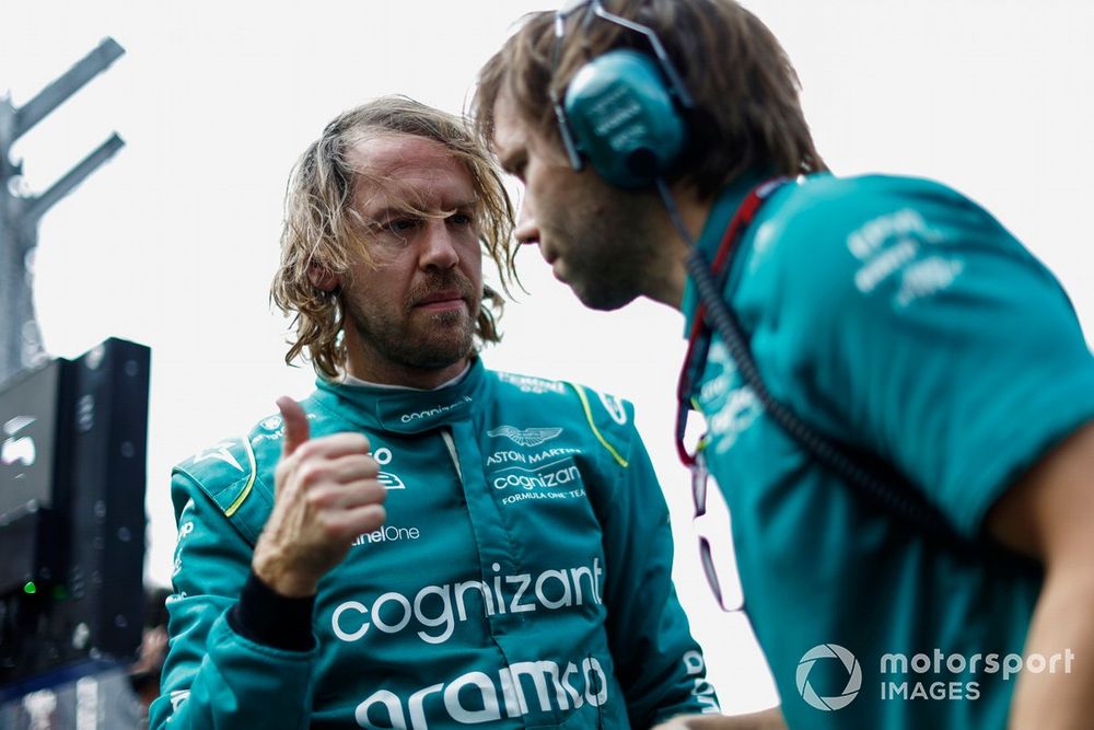 Sebastian Vettel, Aston Martin, on the grid