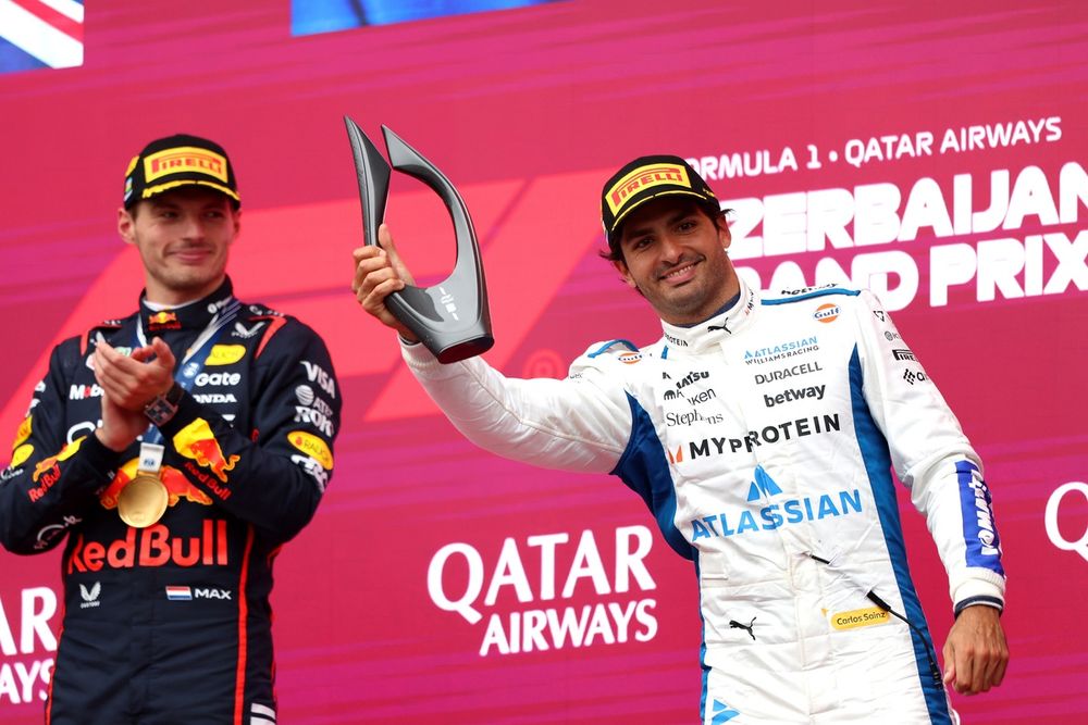 Carlos Sainz secured two podium finishes for Williams in Baku and Qatar, contributing to their significantly improved 2025 season