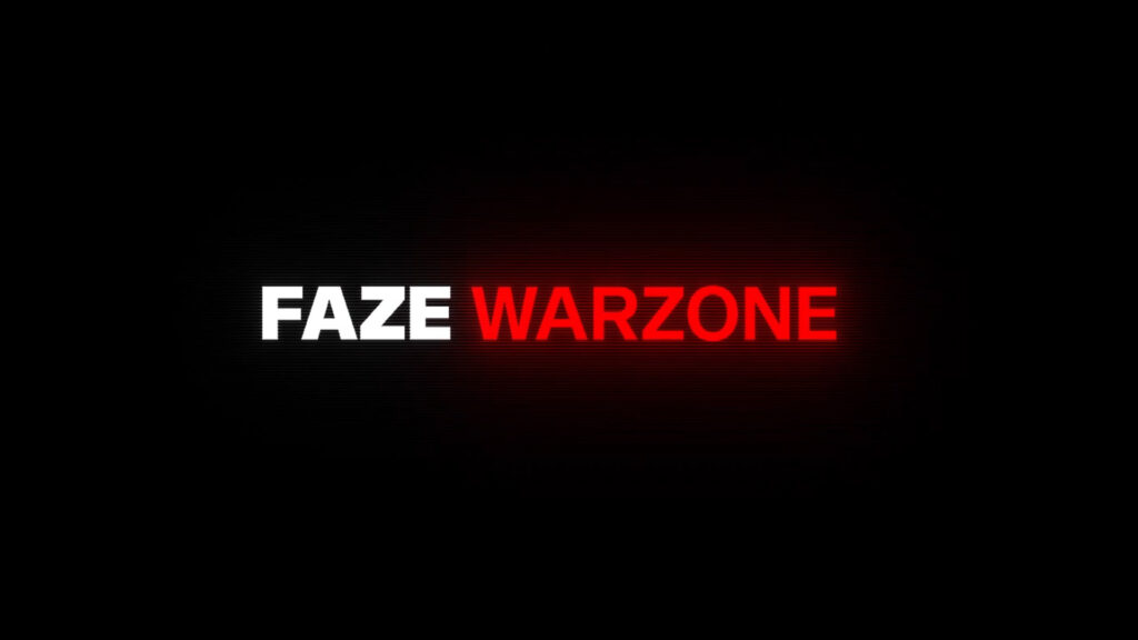Image of red and white text reading FaZe Warzone on a black background