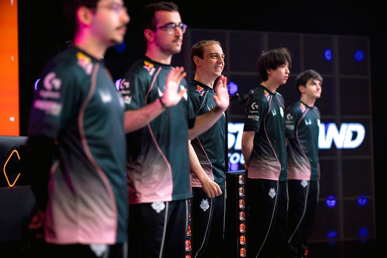 G2 Esports are seen onstage at First Stand Tournament Knockout Stage 