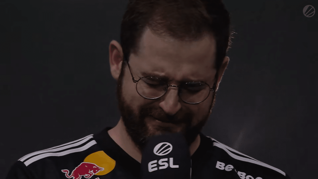 fallen cries during retirement speech