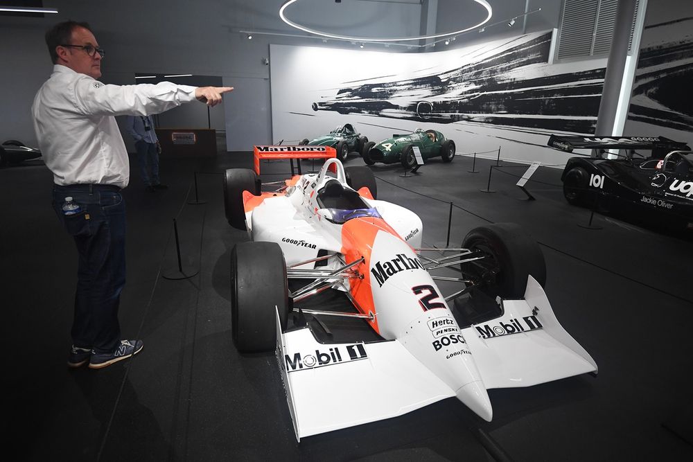 Fabrice Bourrigaud, M24 director, and a Team Penske Indy car