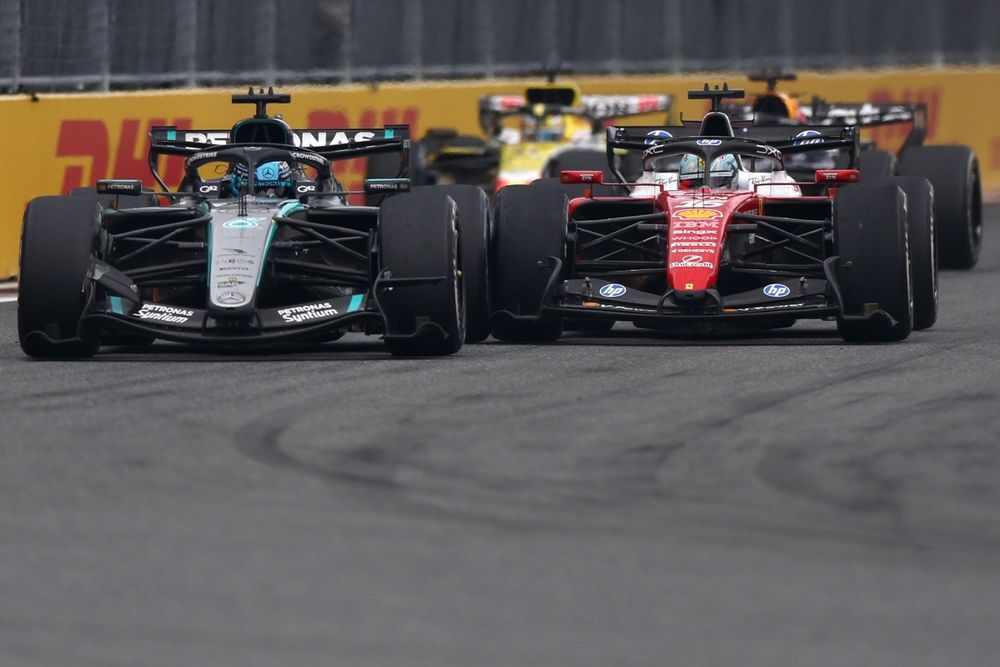 Charles Leclerc, Ferrari, George Russell, Mercedes
