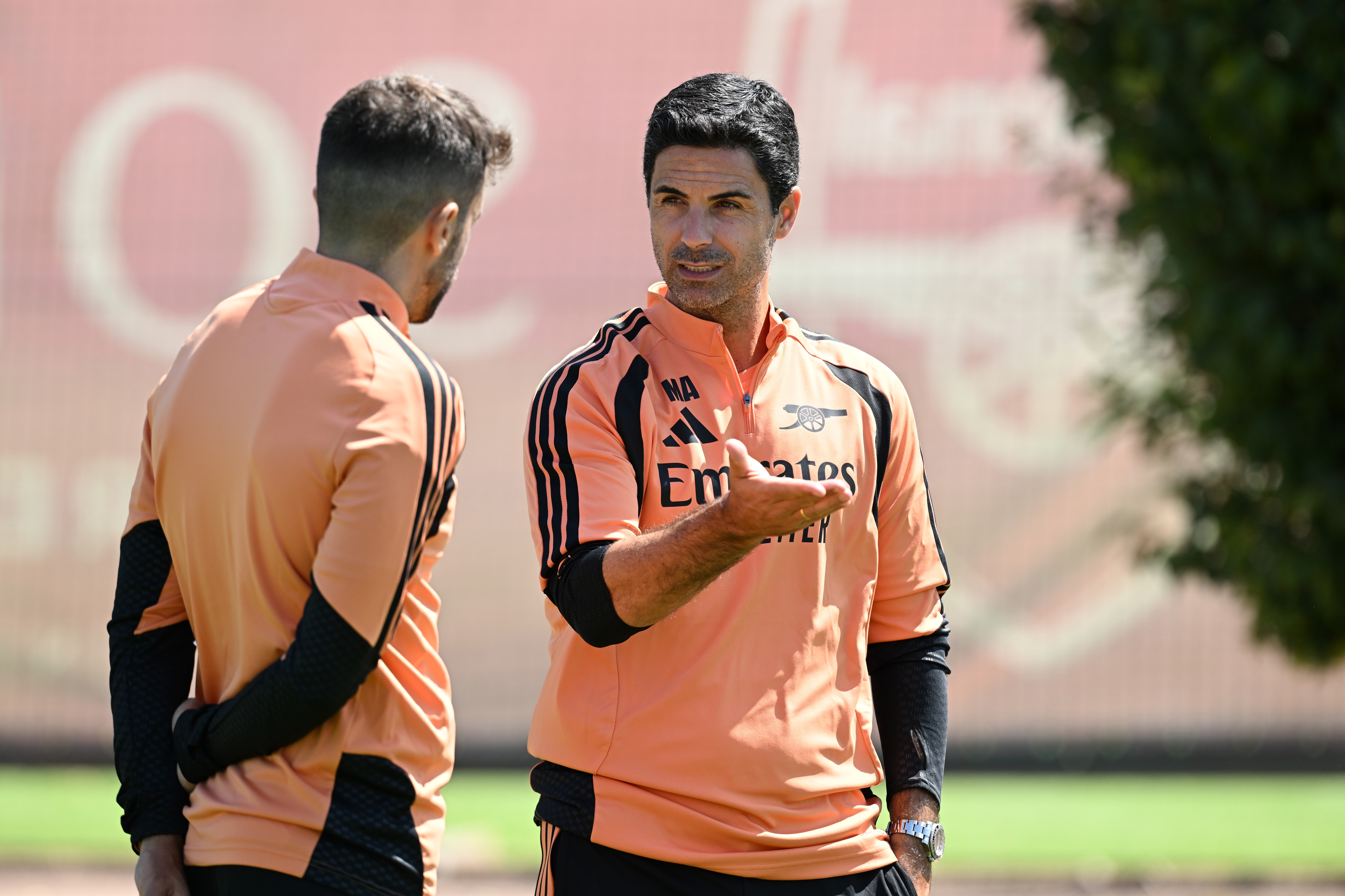 Arsenal manager Mikel Arteta during a training session at Sobha Realty Training Centre on July 20, 2026 in London Colney, England.
