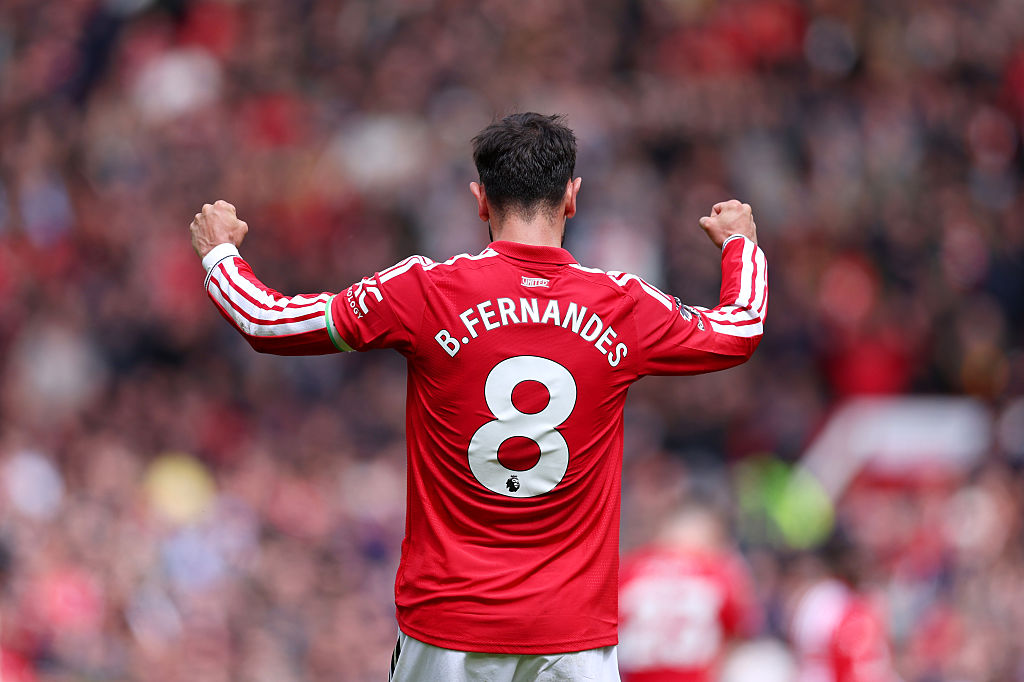 Bruno Fernandes of Manchester United on the pitch at Old Trafford in May 2026