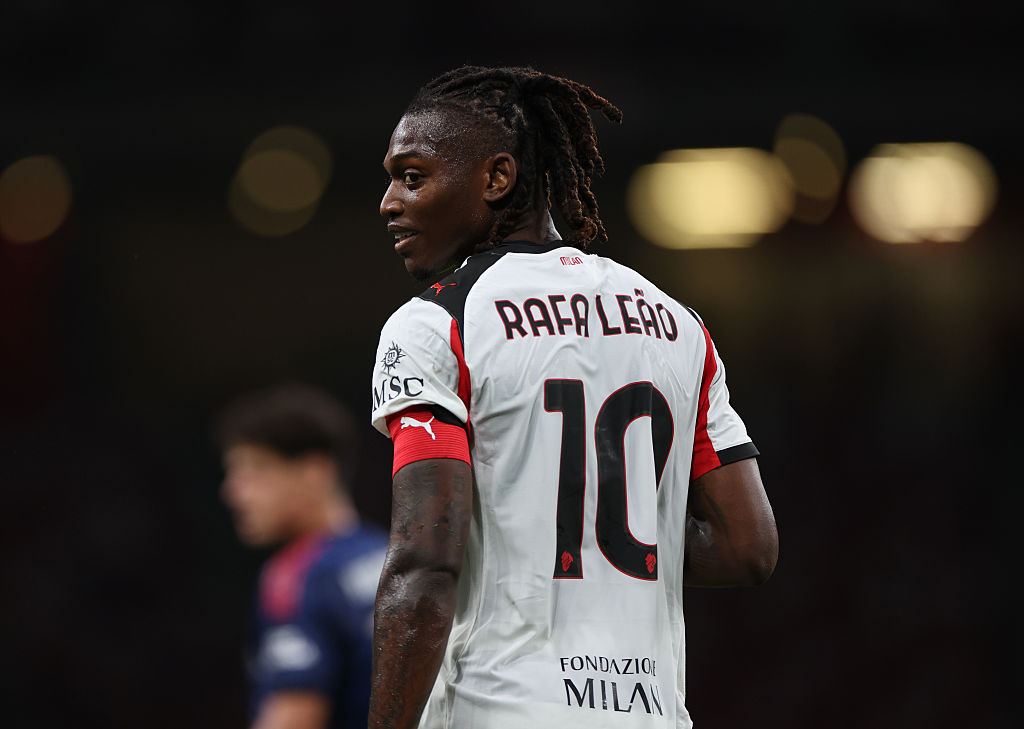 Rafael Leao of AC Milan in action during the Pre-Season Friendly match between Arsenal FC and AC Milan at National Stadium on July 23, 2025 in Singapore.
