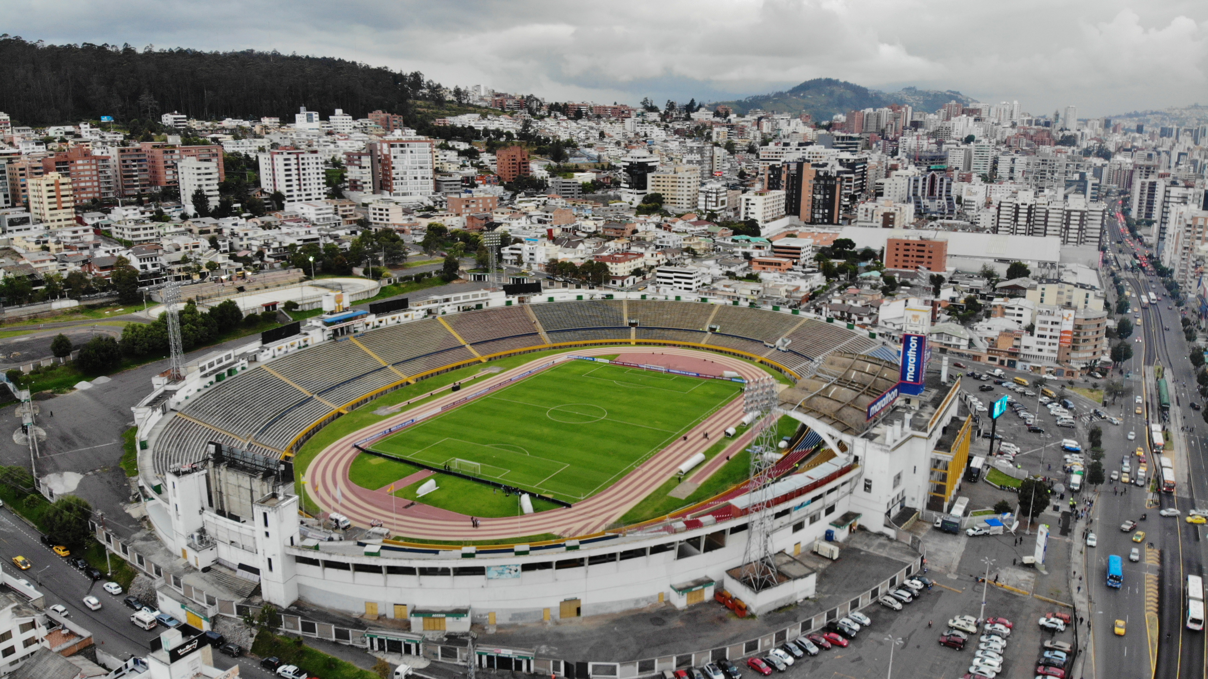 General view of the Estadio Ol&iacute;mpico Atahualpa in Quito in 2019.