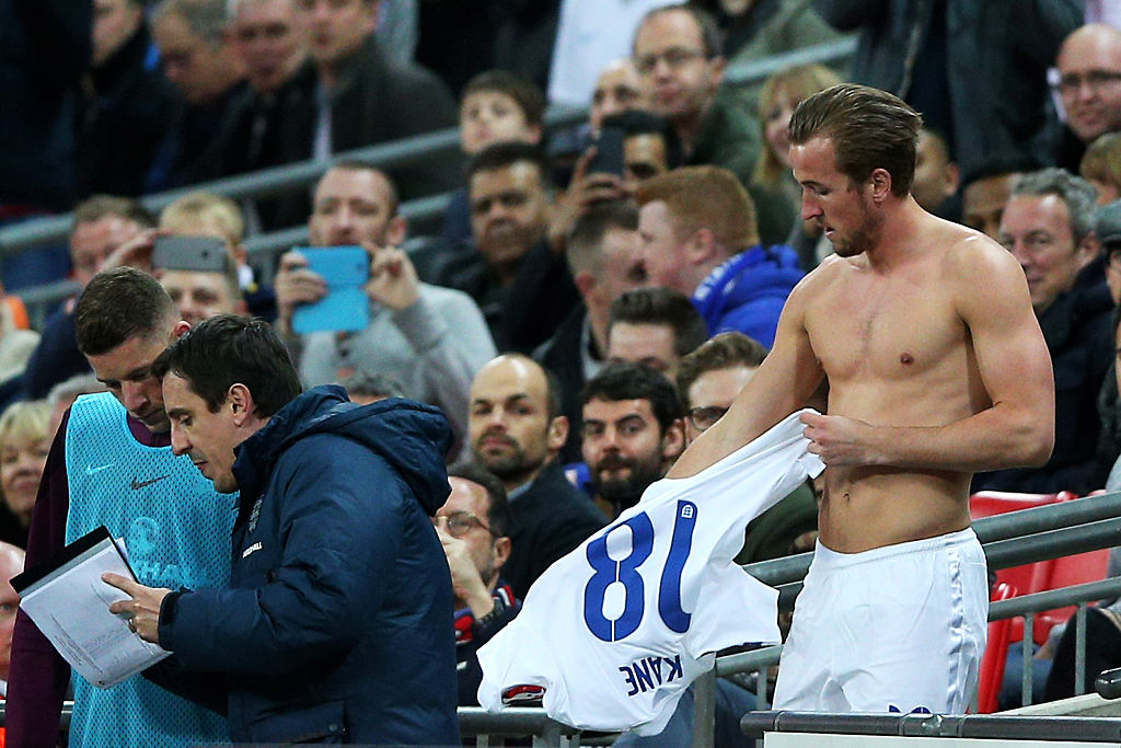 Harry Kane makes his England debut against Lithuania in March 2015