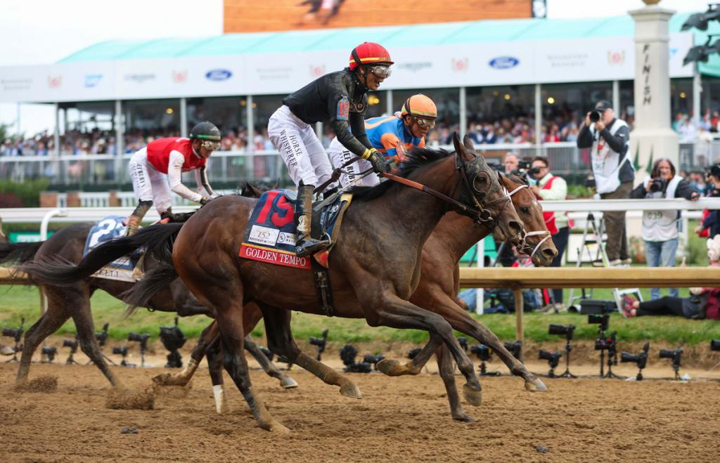 Golden Tempo, who captured both the Kentucky Derby and Belmont Stakes (Eclipse Sportswire)