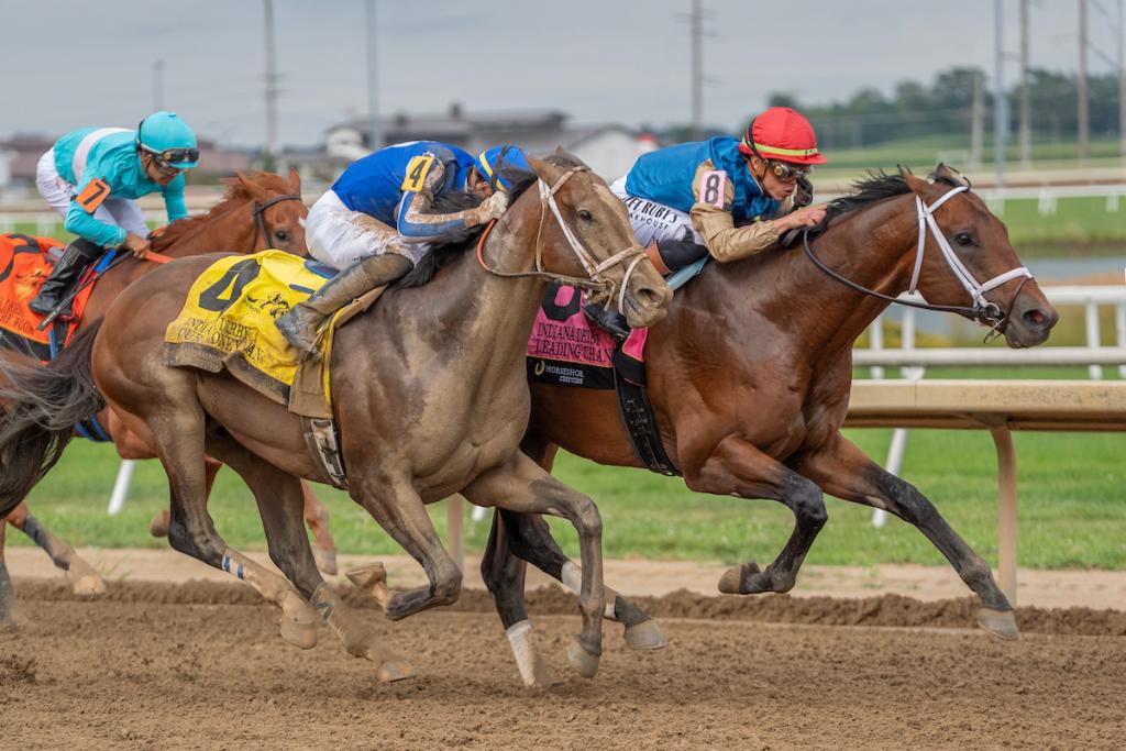 Indiana Derby winner Leading Change (Eclipse Sportswire)