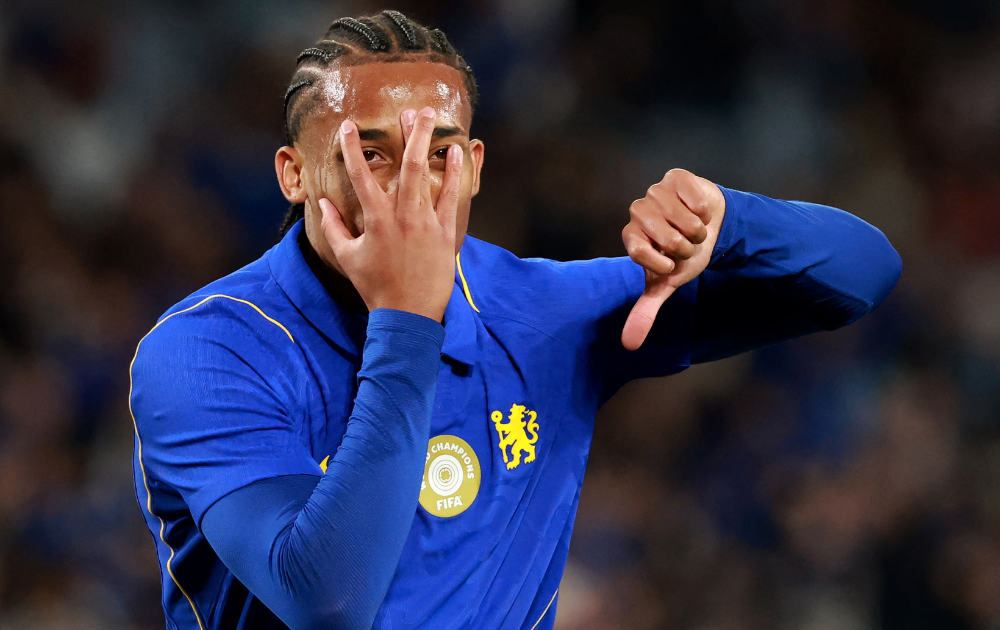Chelsea's Joao Pedro reacts after scoring a goal during the Sydney Super Cup football match between Chelsea FC and the Western Sydney Wanderers at Stadium Australia in Sydney on July 28, 2026.
