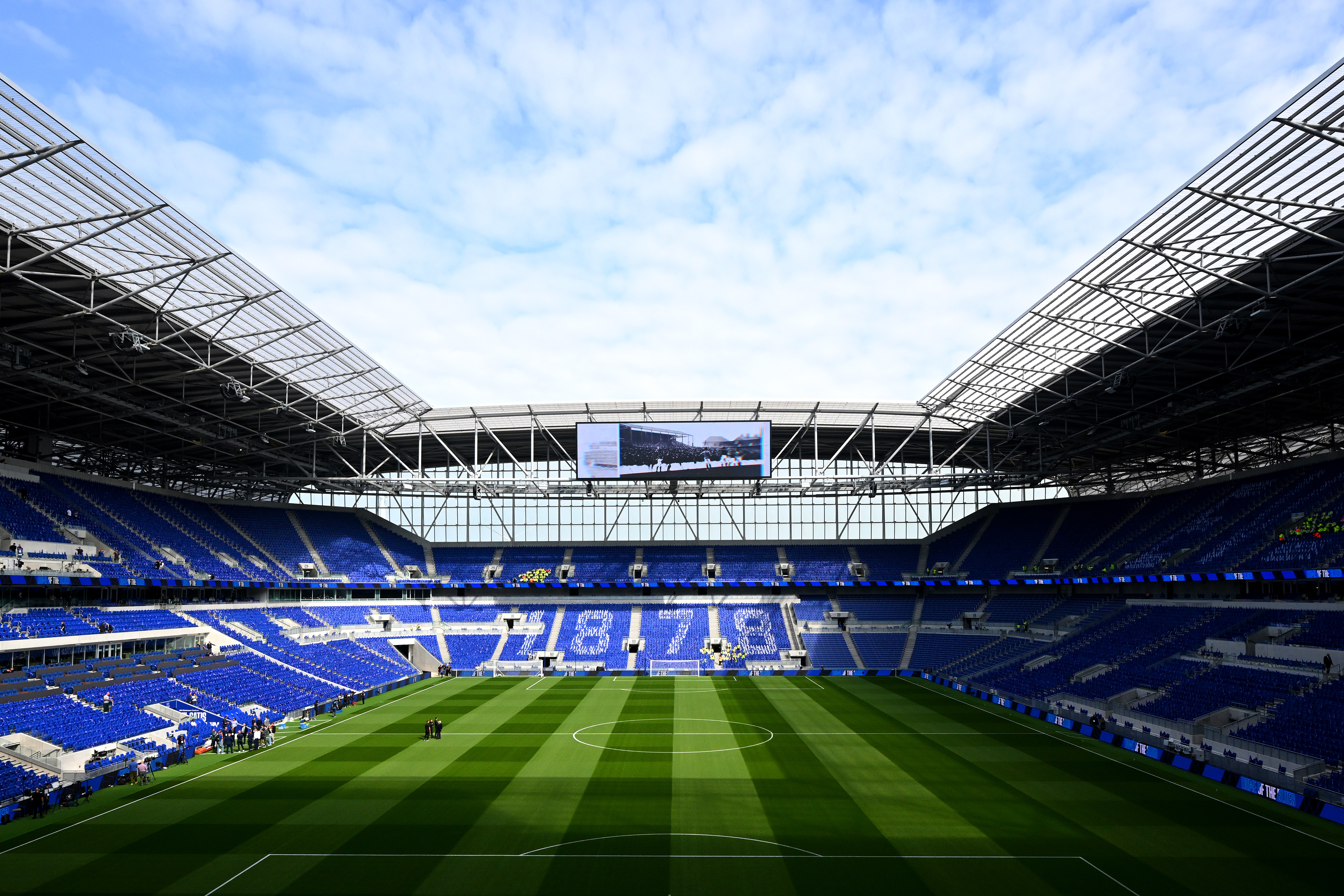 LIVERPOOL, ENGLAND - AUGUST 24: A broad view of the arena ahead of the Premier League fixture featuring Everton and Brighton & Hove Albion at Hill Dickinson Stadium on August 24, 2025, in Liverpool, England. (Photo by Clive Mason/Getty Images)