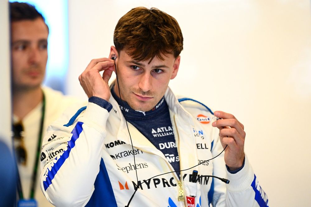 Martins photographed at the 2025 Belgian Grand Prix serving as the backup driver for Williams
