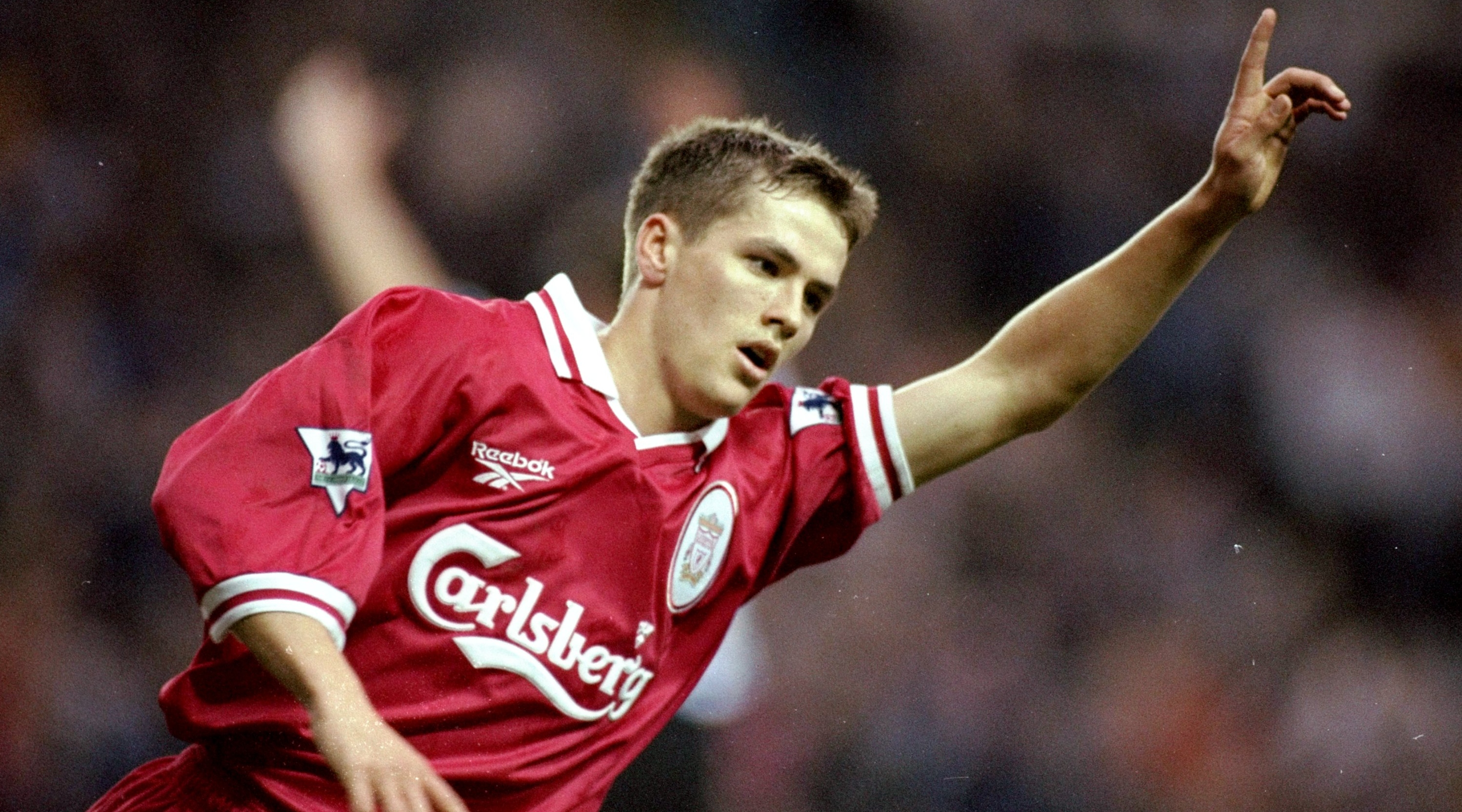 Michael Owen celebrating a goal for Liverpool back in 1998