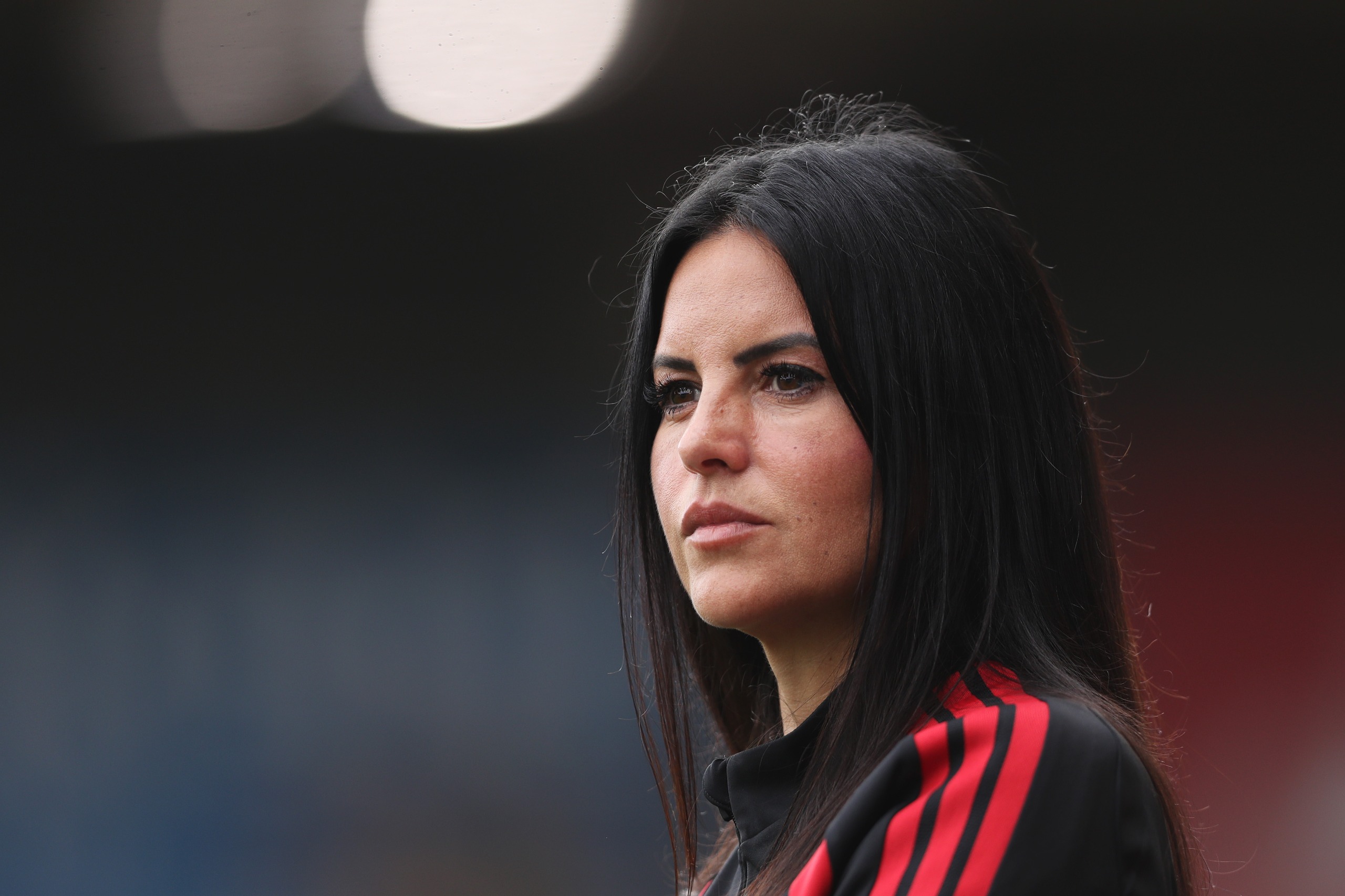 Manchester United manager Eva Olid observes the action during a Barclays WSL 2026/27 fixture against Chelsea FC at Progress with Unity Stadium on September 13, 2026 in Leigh, England.