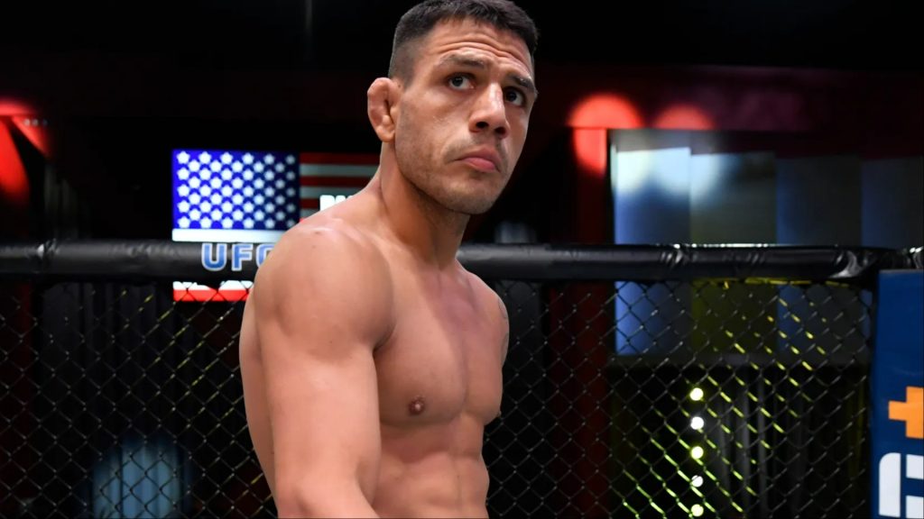 Rafael dos Anjos enters the Octagon at the UFC Apex
